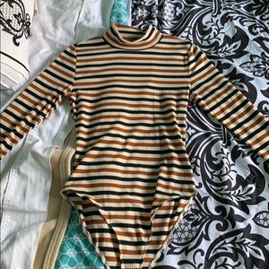 Striped body suit
